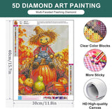 Zythron Halloween Diamond Art Kits for Adults DIY 5D Scarecrow Pumpkin Fall Diamond Art Paint with Diamond Painting Full Drill Gem Art Painting Kit for Home Wall Decor Gifts 12x16 in Zythron