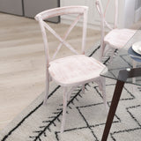 Merrick Lane Bardstown Bistro Style Wooden Dining Chair - Lime Wash - High X-Back Merrick Lane