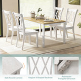 Giantex Wood Dining Chairs Set of 2 White, Armless Kitchen Chairs w/Rubber Wood Frame, Cross Back, Contoured Seat, Farmhouse Wooden Side Chairs, High Back Kitchen Chairs for Home Dining Room Giantex