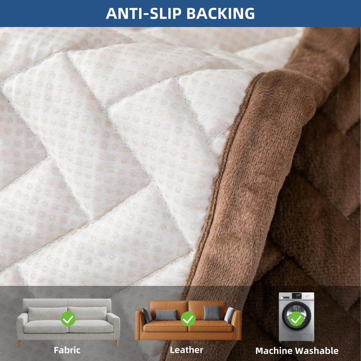 Eismodra Recliner Chair Covers,Recliner Covers That Stay in Place,Washable Recliner Slipcover for Large Recliner 3 Seater Sofa Couch Living Room Loveseat,Light Brown Set (4 Pieces) Eismodra