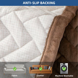 Eismodra Recliner Chair Covers,Recliner Covers That Stay in Place,Washable Recliner Slipcover for Large Recliner 3 Seater Sofa Couch Living Room Loveseat,Light Brown Set (4 Pieces) Eismodra