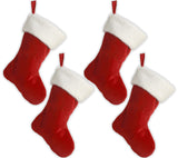 Black Duck Brand Set of 4-18" Red Velvet Stocking W/White Plush Cuff & Hanging Tag Black Duck Brand