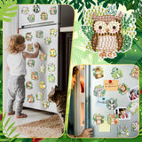 Xuhal 30 Pcs Jungle Animal Diamond Painting Magnets Safari Animal Diamond Art Magnets Kits for Adults Zoo Woodland 5D Rhinestone Refrigerator Magnetic Sticker for DIY Crafts Fridge Wildlife Gifts Xuhal
