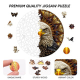 Bald Eagle Wooden Puzzle for Adults 500 Piece, Mandala Wooden Jigsaw Puzzles, Inspiring Puzzle, Beautiful Wooden Puzzle with Box Birthday Gifts for Adults and Kids Family Game(16.5 * 16.5in) Reouinty