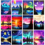 TINY FUN 12 Pack Diamond Painting Kits for Adults 5D Diamond Art Kit Paint by Number for Beginners, DIY Paint with Round Full Drill Diamonds Paintings Gem Art for Home Wall Decor Gift (12X16 Inch TINY FUN