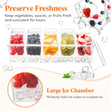 Lifewit Ice Chilled Condiment Caddy with 5 Containers(2.5 cup), Condiment Server with Separate Lids, Serving Tray Platter with Removable Dishes for Bar Accessories, Fruit, Salad, Taco, Party Garnish Lifewit