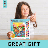 Bright Stripes Paint by Numbers Kit for Kids: Easy to Follow Paint by Numbers Canvas with Frame Kids Paint Kit (Wild Horses) Bright Stripes