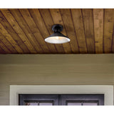 Westinghouse 6112900 Watts Creek 11 Inch Rustic/Arts & Crafts One-Light Outdoor Semi Flush Mount Ceiling Light, Dark Sky Friendly, Textured Black Finish Westinghouse