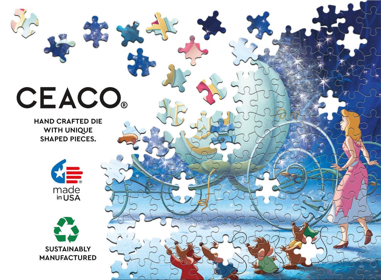 Ceaco - Disney Princess - Cinderella's Carriage - 750 Piece Glitter Jigsaw Puzzle Ceaco