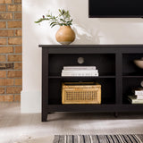 Walker Edison Wren Classic 6 Cubby TV Stand for TVs up to 80 Inches, 70 Inch, Black Walker Edison