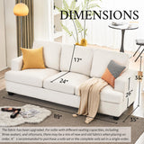 VanAcc 89 Inch Sofa, Comfy Sofa Couch with Extra Deep Seats, Modern Sofa Couch- 3 Seater Sofa, Couch for Living Room Apartment Lounge, Beige Chenille VanAcc