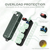 Outdoor Power Strip Weatherproof, 50 FT Extension Cord, Diivoo Waterproof Surge Protector with 4 Outlets, 1250W Shockproof Overload Protection, Flat Plug, Wall Mountable for Patio Christmas Lights Diivoo