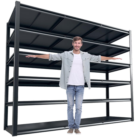 REIBII 84“H Garage Shelving Heavy Duty Storage Shelves 3500 LBS Adjustable Metal Shelving Uints and Storage for Garage,Warehouse,School,Commercial,Business, 60 "W x 24 "D x 84 "H REIBII