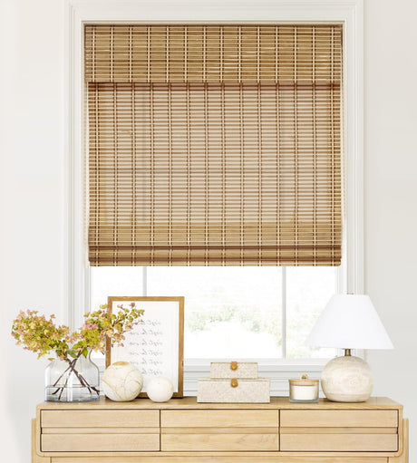 LazBlinds Cordless Bamboo Roman Shades, Light Filtering Window Blinds for Interior Windows, Privacy Roll Up Bamboo Blinds and Shades for Home & Patio, 34" W x 82" H, Natural 306 LazBlinds