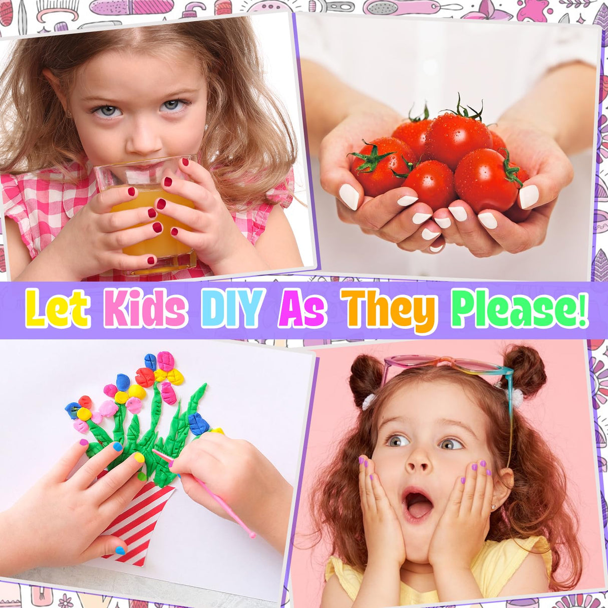 Kids Nail Polish Set for Girls, Nail Art Kit with Nail Dryer & Storage Case, Non-Toxic Peel-Off Quick Dry Nail Polish for Kids, Birthday Christmas Gift for Kids Ages 6-12 FUSPWEAO