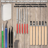 Miluosong 25pcs Precision 3D Printer Tool set with Deburring Tool, Craft Knife,hand File,Carving Knife Suitable for sanding, carving, modeling, cutting, scraping Deburring kit MILUOSONG