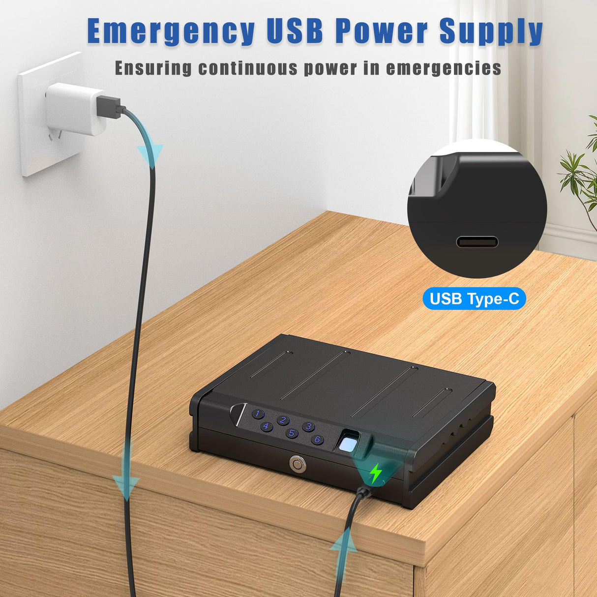 teentan Gun Safe, Biometric Gun Safe for Pistols - Quick-Access Handgun Safe with Fingerprint & Digital Keypad | Fits 2 Pistols | Silent Mode, Heavy-Duty Steel for Home, Nightstand, Car, and Bedside teentan