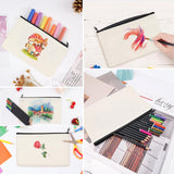 HTVRONT Blank Canvas Makeup Bags 10 Pack, Sublimation Blanks Cosmetic Bags, DIY Heat Transfer Canvas Pen Case Pencil Bags, Beige Multi-Purpose Travel Toiletry Zipper Bags (10pcs 8.3 × 5 Inch) HTVRONT