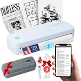 2025 Premium Portable Inkless Printer for Iphone, Android, Tablet, Laptop w/Bluetooth for home and school 8.5”x11” Thermal Printer-Wireless Mobile Printer w/FREE Shockproof Case, 3 rolls thermal paper STREAMLINED GADGETS