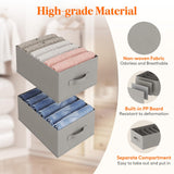 Lifewit Wardrobe Clothes Organizer 6 Pack, Large Size 6 Grids Closet Jean Storage Bins with Handles and Support Boards, Foldable Drawer Dividers for Sweater, Pants, T-Shirt, Hoodie, Dress, Grey Lifewit