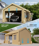 GarveeLife 10' x 20' Portable Carport Replacement Doors 2Pcs Yellow GarveeLife