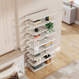 Tribesigns 8-Tier Modern Acrylic Bookshelf with Wood Shelves - 63" Clear Storage Rack for Living Room, Bedroom, and Home Office Tribesigns