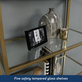 Sauder International Lux Bookcase/ book shelf, Satin Gold finish Sauder