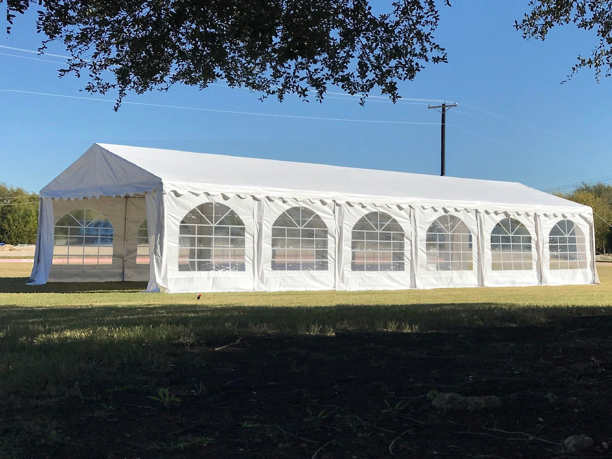 DELTA Canopies 40'x20' PE Party Tent - Large Heavy Duty Wedding Tent Outdoor Event Shelter Upgraded Galvanized Canopy, Waterproof Top + 5 Storage Bags DELTA