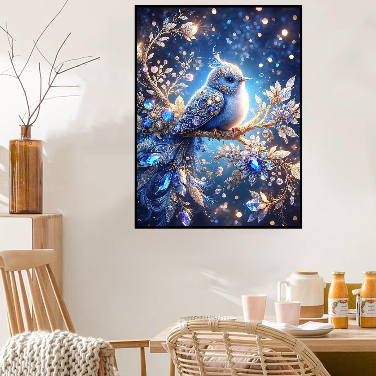 Benjenes Diamond Art Kits for Adults, Bird Diamond Painting Kits for Adults, 5D DIY Round Drill Gem Art Paint with Diamonds Dots Crafts Kits for Home Decor Gift 12x16inch Benjenes