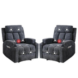 IOMOR Fabric Manual Recliner Chair for Adults, Comfy Reclining Chairs with Overstuffed Arm and Back, Single Sofa for Living Room (2, Dark Grey) IOMOR
