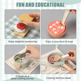 Pithfor Wooden Play Cooking Set, Pretend Play Kitchen Accessories Toys Set for Kids Toddlers, Including Play Dishes, Pot and Pan, Utensils, Gifts for 3 4 5 Years Old Girls Boys Pithfor