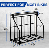 YES4ALL 4-Bike Stand, Bike Storage Rack, Bicycle Floor Rack for Garage Organizer, Indoor Sporting Gear Storage Station Yes4All