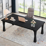 Tribesigns Executive Desk, 71" W x 35" D Large Office Desk, Modern Computer Desk Conference Table Meeting Room Table, Business Furniture for Home Office, Black Tribesigns
