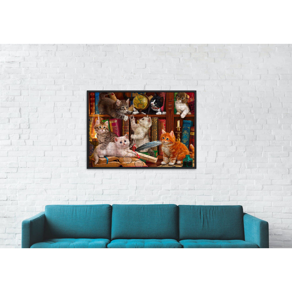 SUNSOUT INC - Library Kittens - 1000 pc Jigsaw Puzzle by Artist: Image World - Finished Size 20" x 27" - MPN# 42962 SunsOut