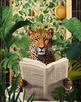 Tucocoo Leopard on Toilet DIY Paint by Numbers for Adults Bathroom Animal DIY Digital Oil Painting Jungle Wild Animals Painting Kits Canvas Acrylic Paint Funny Room Decor 20x16 Inch （Without Frame ） Tucocoo