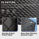 Vongrasig 5 Pieces Small Patio Furniture Sets, All-Weather Outdoor Sectional Patio Sofa Wicker Rattan Patio Seating Sofas with Cushion and Glass Table (Red) Vongrasig