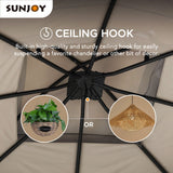 Sunjoy Miro 10.5 ft. x 13 ft. Gray and Black 2-Tier Steel Gazebo Sunjoy