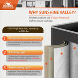 SUNSHINE VALLEY 9 Piece Wicker Patio Dining Sets, Outdoor Dining Sets for 8, 1 Expandable Metal Dining Table & 8 Patio Dining Chairs with Cushion All Weather Outdoor Table and Chair Sets for Backyard SUNSHINE VALLEY