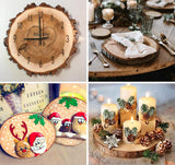 ilauke Wood Slices for Centerpieces, 6Pcs Large Unfinished Wood Slices 7-8 Inches Round Wooden Circle with Tree Bark, Wooden Discs for DIY Painting Crafts, Weddings Centerpieces Decor ilauke