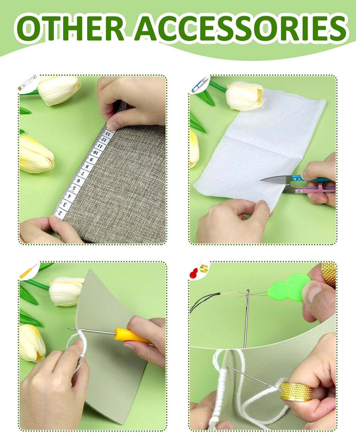 FIVEIZERO Seam Rippers for Sewing – 2 Big and 2 Small Stitch Remover Tools, Thread Ripper, Embroidery Removal Tool, with Needle Threaders, Thimbles, Tape Measure, Tailors Awl and Thread Snips FIVEIZERO