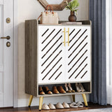 Tribesigns Shoe Cabinet with Doors, 6-Tier Wooden Shoe Rack Organizer with Adjustable Shelves, Freestanding Shoe Storage Cabinet for Entryway, Hallway, Closet, Living Room Tribesigns
