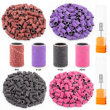 Rolybag Sanding Bands for Nail Drill Nail Sanding Bands Professional Sanding bit Nails 240 Pieces 4 Color Coarse Fine Grit Efile Sand Set 80#120#180#240# 2 Pieces Nail Drill Bits Rolybag
