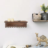 SOFE Wood Scalloped Decorative Wall Shelf, Bedroom Bathroom Kitchen Shelving Wall Mounted Heavy Duty, Farmhouse Floating Storage Shelves Small Hanging Shelves Display Book Picture Ledge Shelf SOFE