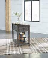Signature Design by Ashley Borlofield Farmhouse Rectangular End Table with Drawer, Gray Signature Design by Ashley