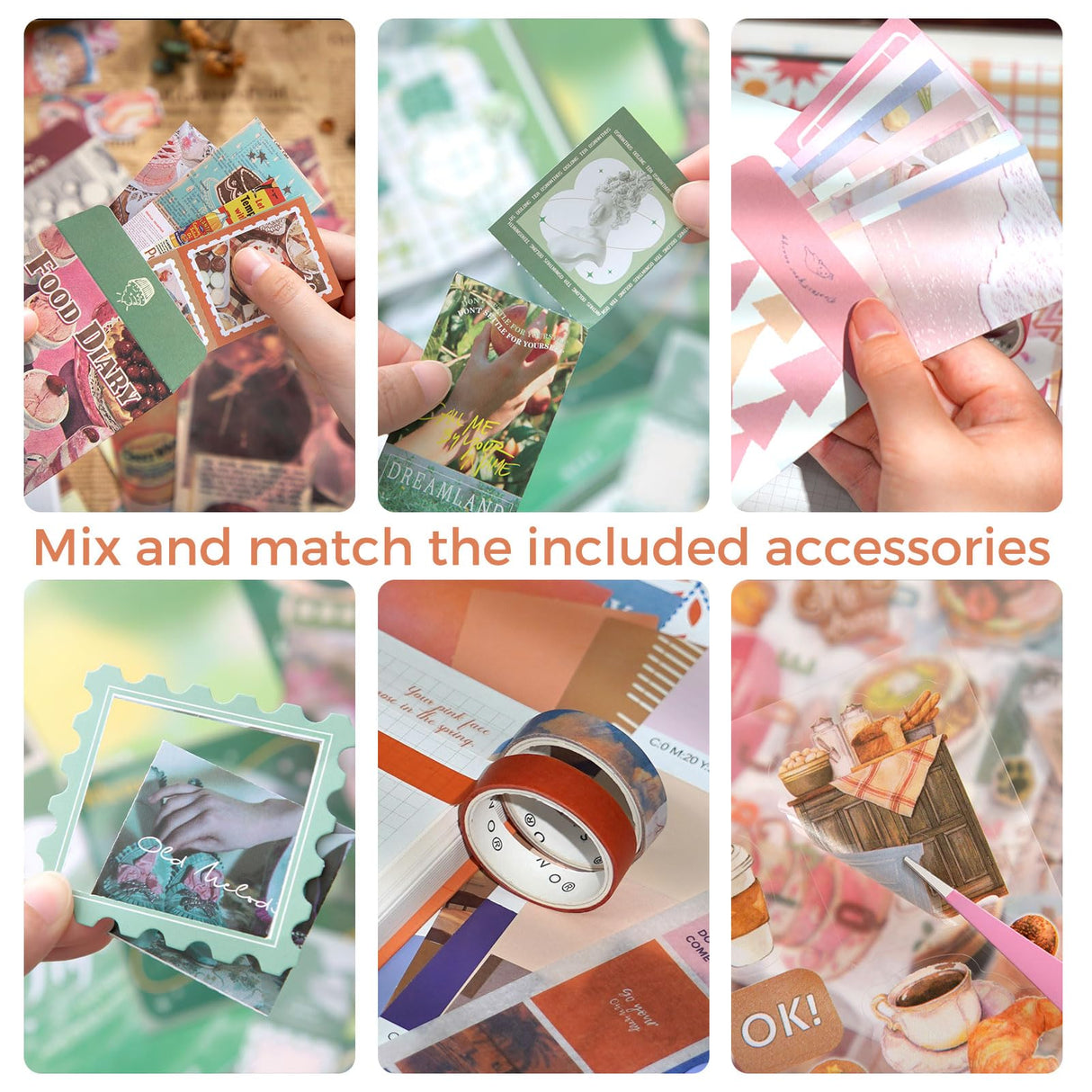 Funto Scrapbooking Kit(116 PCS), Life Collection Series-Until Sunset, Perfect for Bullet Scrapbooking Materials, Planner DIY Arts Craft Collage Funto