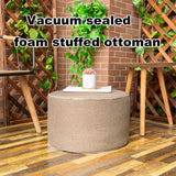 AbunHeri Outdoor Ottoman Outdoor Ottomans for Patio 19x12 Inches Modern Lightweight Foam Stuffed Pouf Outdoor Footstool Footrest Foot Stool Waterproof (Coffee) AbunHeri