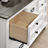 Roundhill Furniture Clelane Wood Bedroom Set with Shiplap Panel Bed, Dresser, Mirror, Nightstand, and Chest, Queen, Weathered White and Walnut Roundhill Furniture