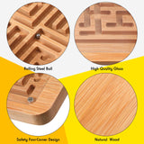 Syhood 2 Pack Wooden Labyrinth Game Marble Maze with Steel Marble, Brain Puzzle Logic Toy Rectangular Challenging Labyrinth Board Game for Education and Fun Adults, Teenagers, Boys and Girls Syhood