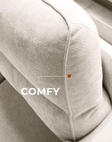 Upvilla 71.25" Modern Sofa Couch for Living Room, Deep Seat Sofas with 8”Cushion, Comfy 2-Seater Chenille Loveseat with Convertible Armrest, Removable Sofa Cover, High Leg (Beige) Upvilla