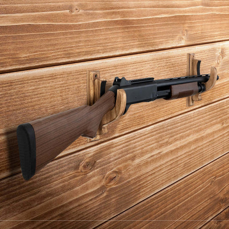 DGWJSU Gun Rack Wall Mount, Real Wood Shotgun & Rifle Wall Mount Holder Display for Sword Bow Firearm, Vintage Gun Holder Hangers for Gun Safe As Gifts for Men DGWJSU